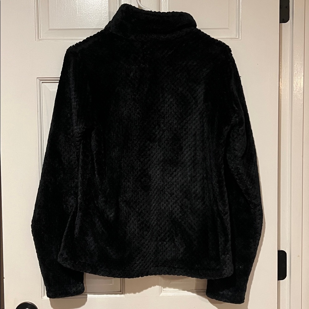 Columbia Black Fuzzy Full-Zip Fleece Jacket – Women’s Medium - Picture 2 of 5